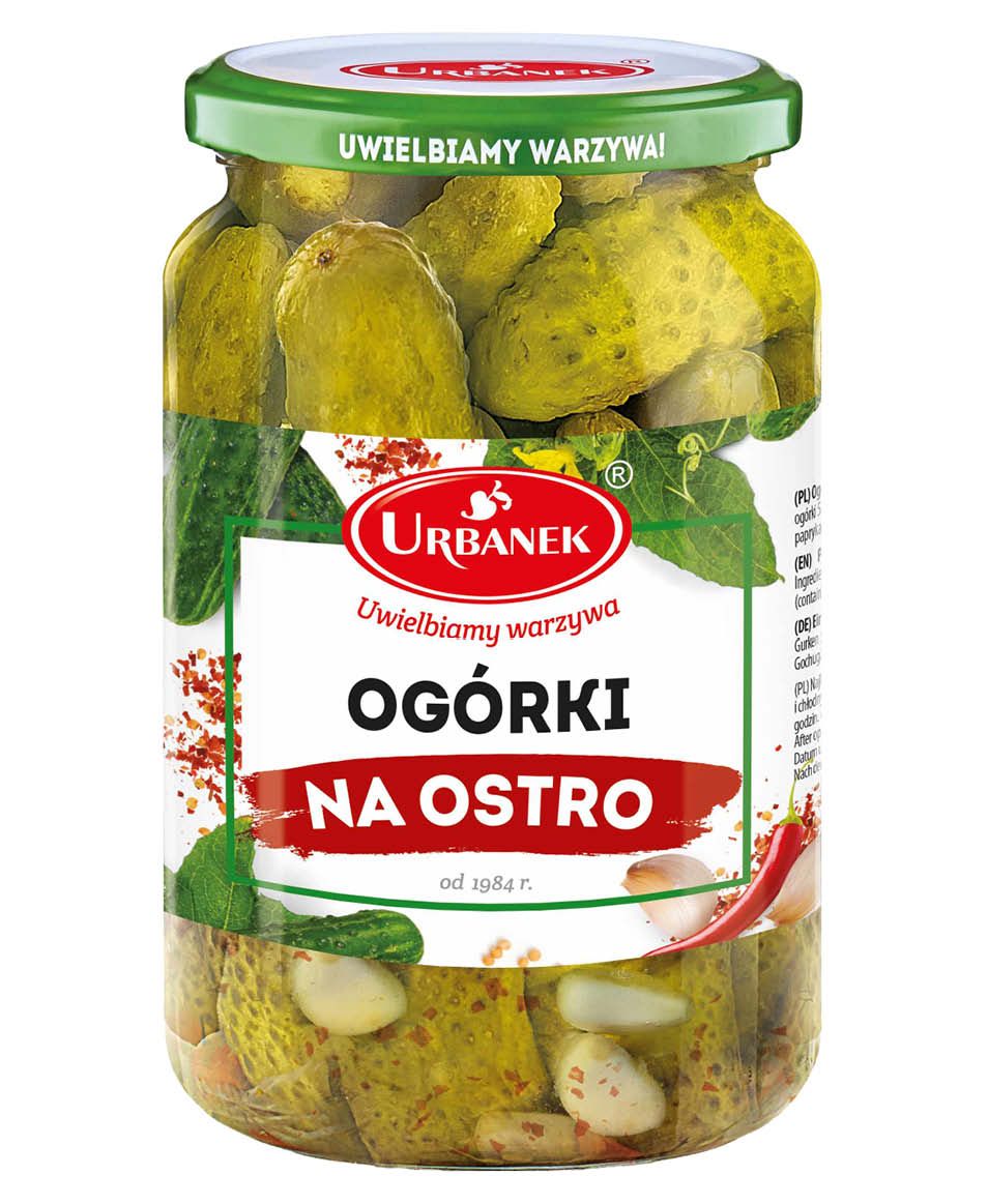 Ogórki na ostro Urbanek 680/350g widok 1