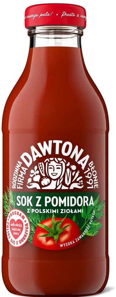 Sok pomidorowy z polskimi ziołami Dawtona 300ml widok główny
