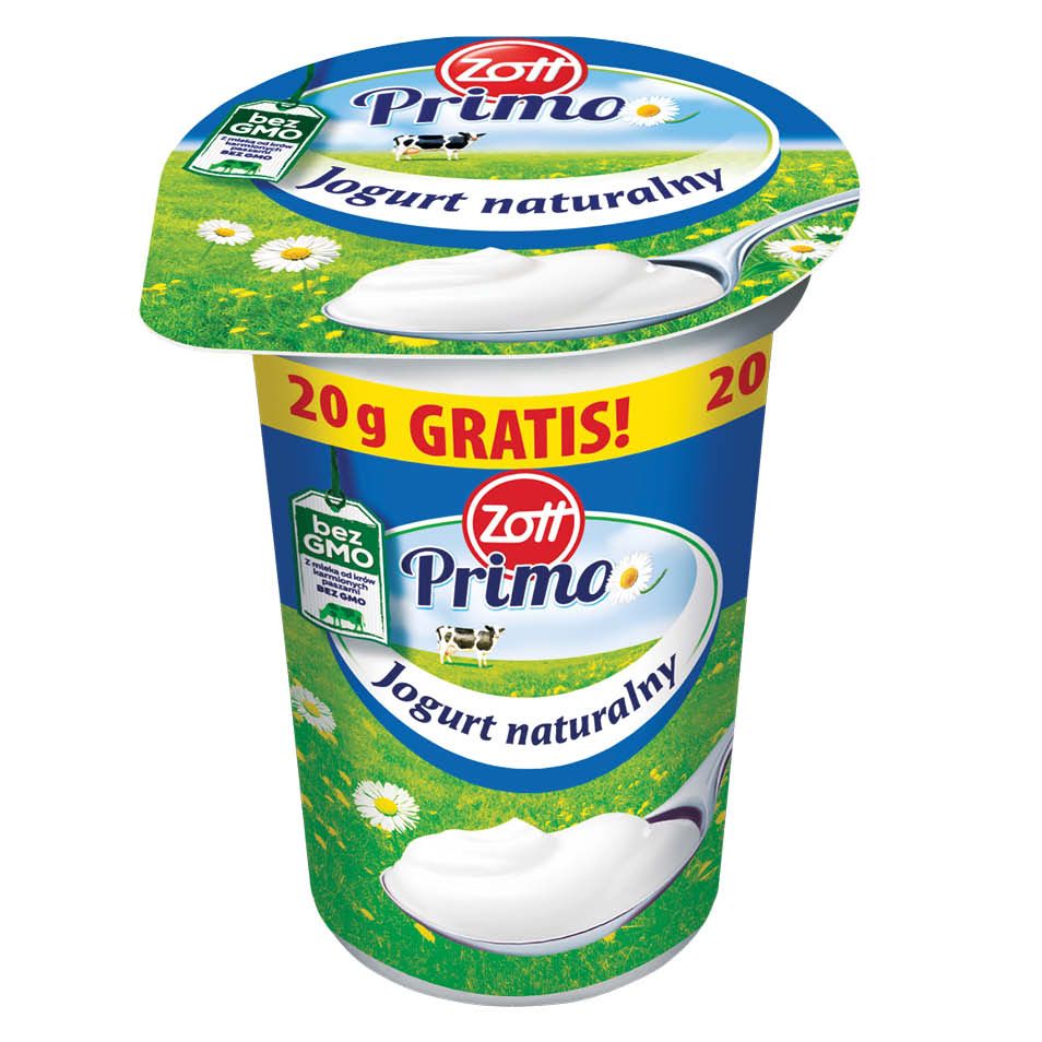 Jogurt naturalny Primo Zott 180g+20g gratis widok 1