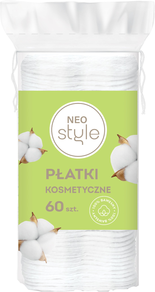 Płatki kosmetyczne kwadrat Neo Style 60szt widok główny 