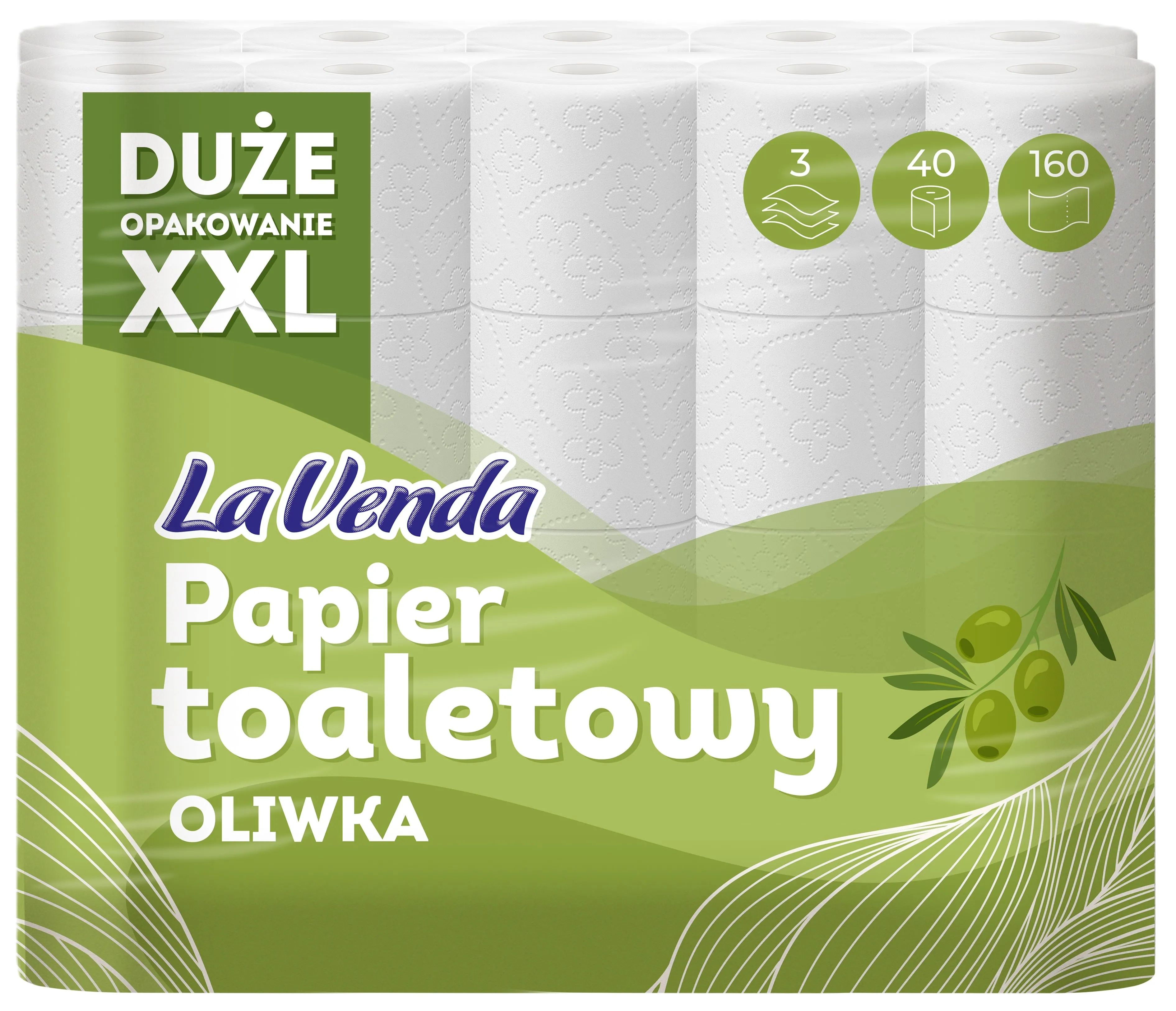 Papier toalet. oliwkowy Lavenda A40 3W 160l widok 1