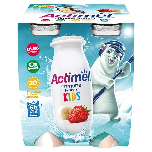 Actimel kids truskawka/banan 4x100g widok 1