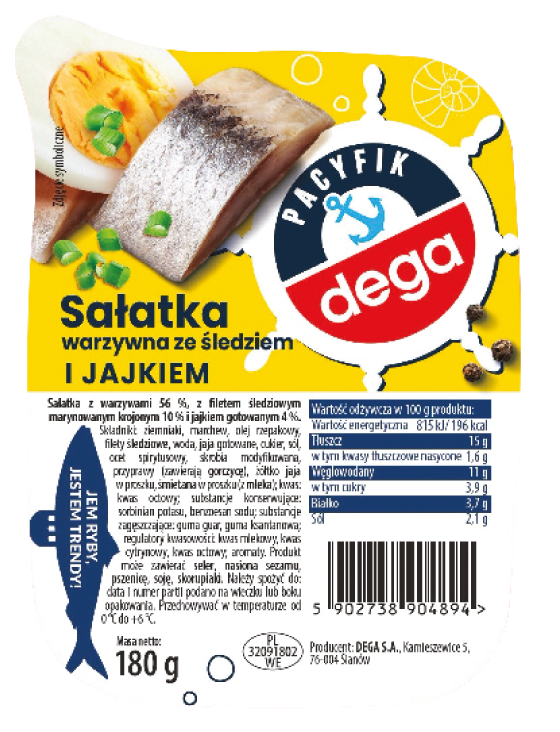 Sałatka warzywna ze śledziem Pacyfik 180g mix widok 2