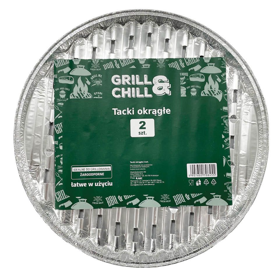 Tacki aluminiowe okrągłe Grill&Chill 2szt widok główny 