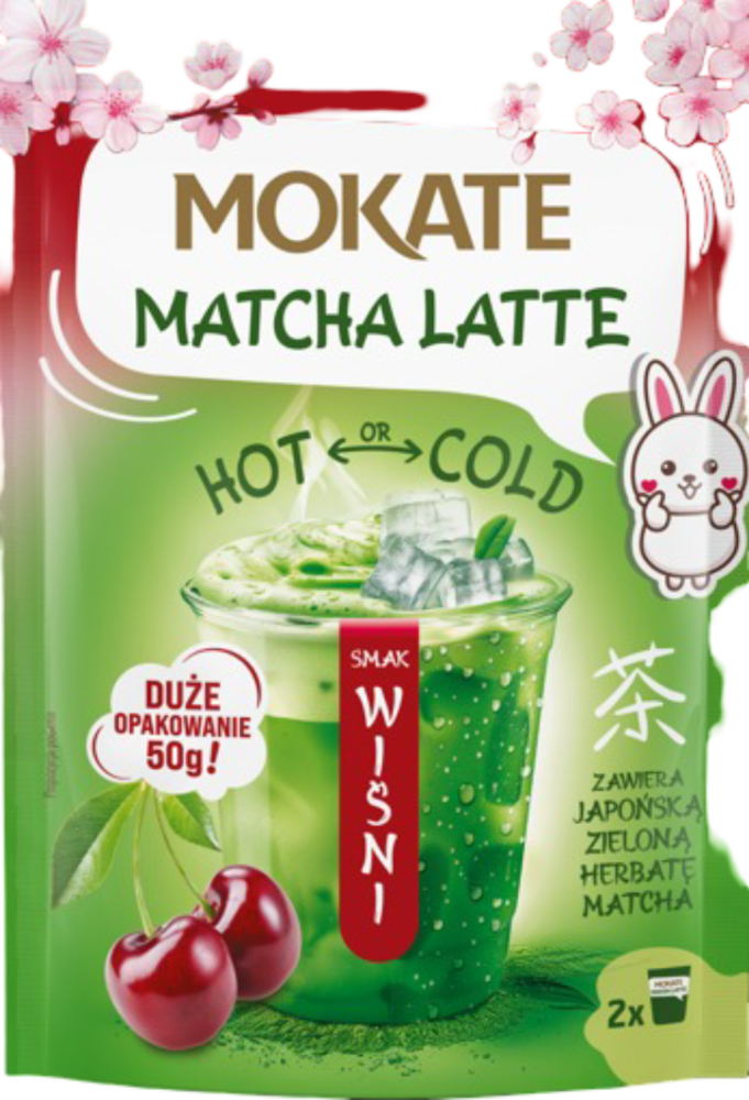 Napój matcha latte wiśnia Mokate 50g widok główny 