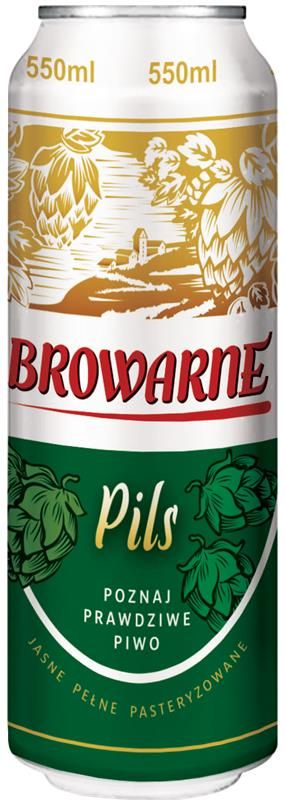 Piwo Browarne pils 0,55l 6% puszka widok główny