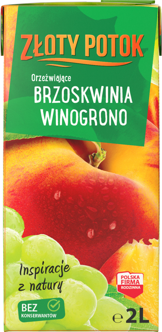 Napój niegaz. brzoskwinia winogrono Złoty Potok 2l widok główny