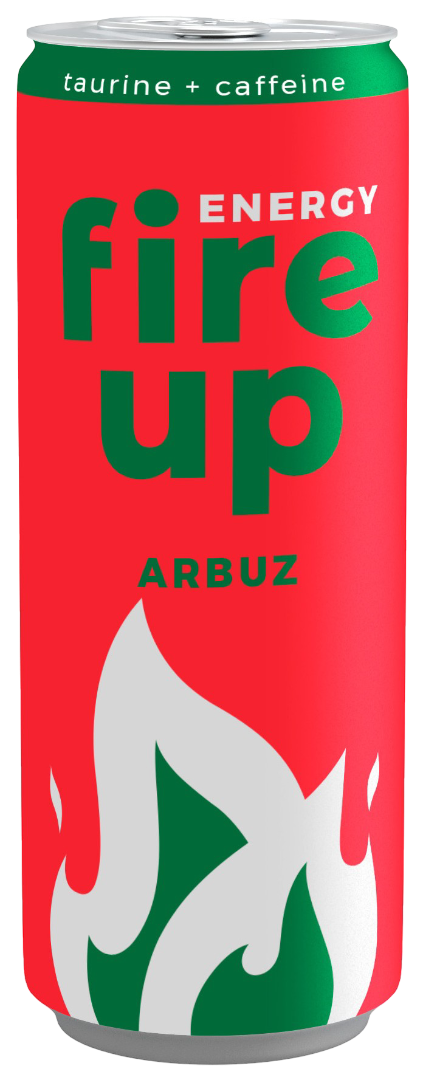Zdjęcie produktu - Napój energetyczny Fire Up arbuz 250ml puszka