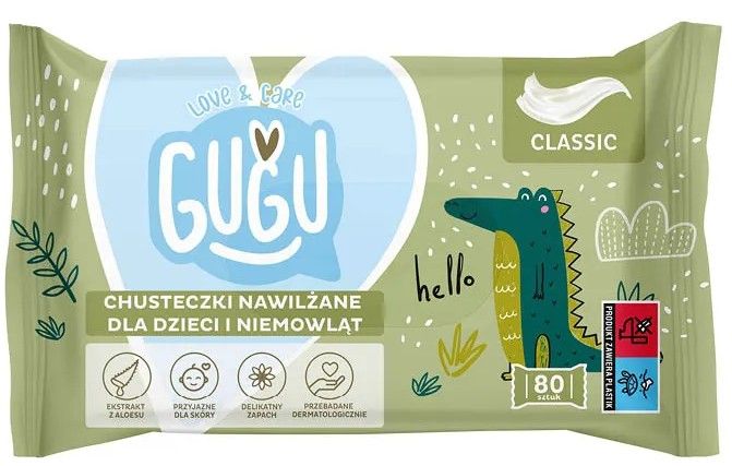 Chusteczki nawilżane classic Gugu 80szt widok 1