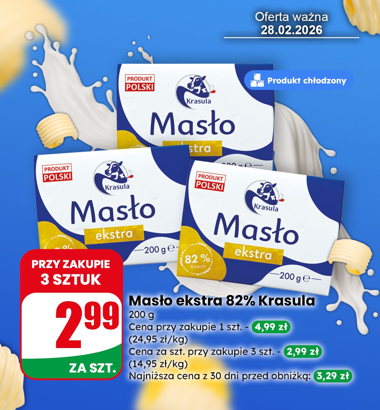 MASŁO EKSTRA KRASULA 82% TERAZ TANIEJ W DINO!