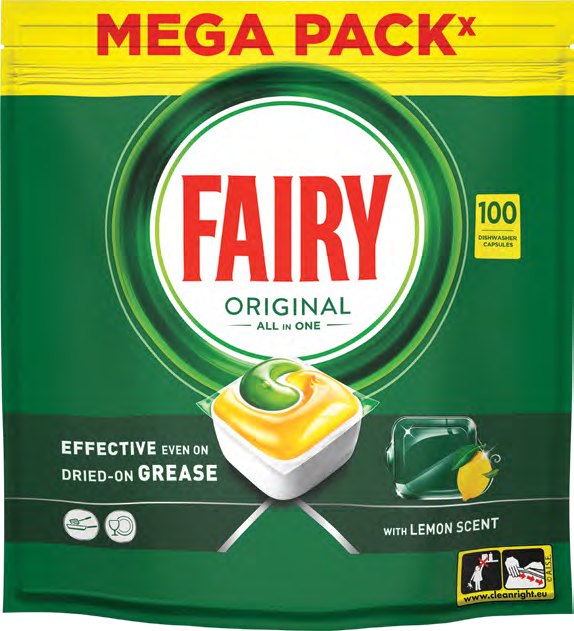 Kapsułki do zmywarki org. all in one Fairy 100szt widok główny