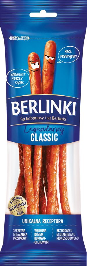 Kabanosy classic Berlinki 120g widok główny