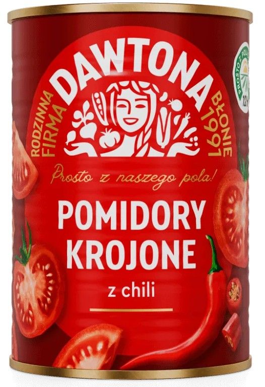 Pomidory krojone z chili Dawtona 400/240g widok 1