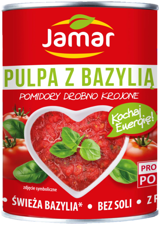 Pulpa pomidorowa z bazylią Jamar 400g widok 1