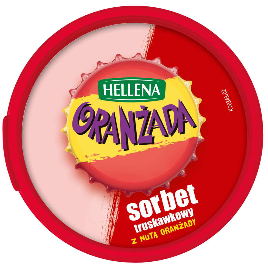Lody sorbet truskawkowy oranżada Hellena 0,5l widok 2
