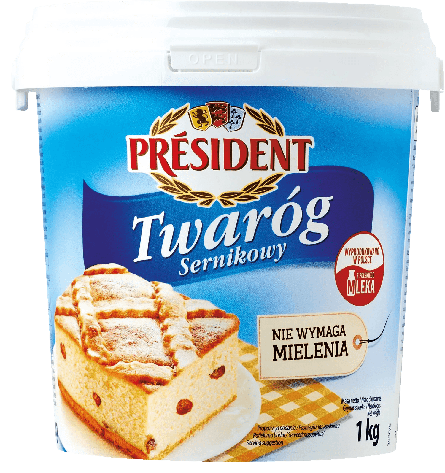 Twaróg sernikowy President 1kg widok główny