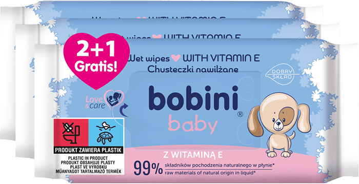 Chusteczki nawilżane wit.E Bobini 60szt widok 1