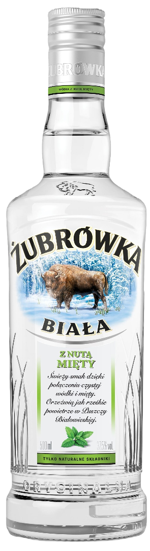 Wódka Żubrówka Biała z nutą mięty 0,5l 37,5% widok główny
