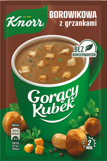 Zupa Gorący Kubek borowikowa z grzankami Knorr 15g widok 1