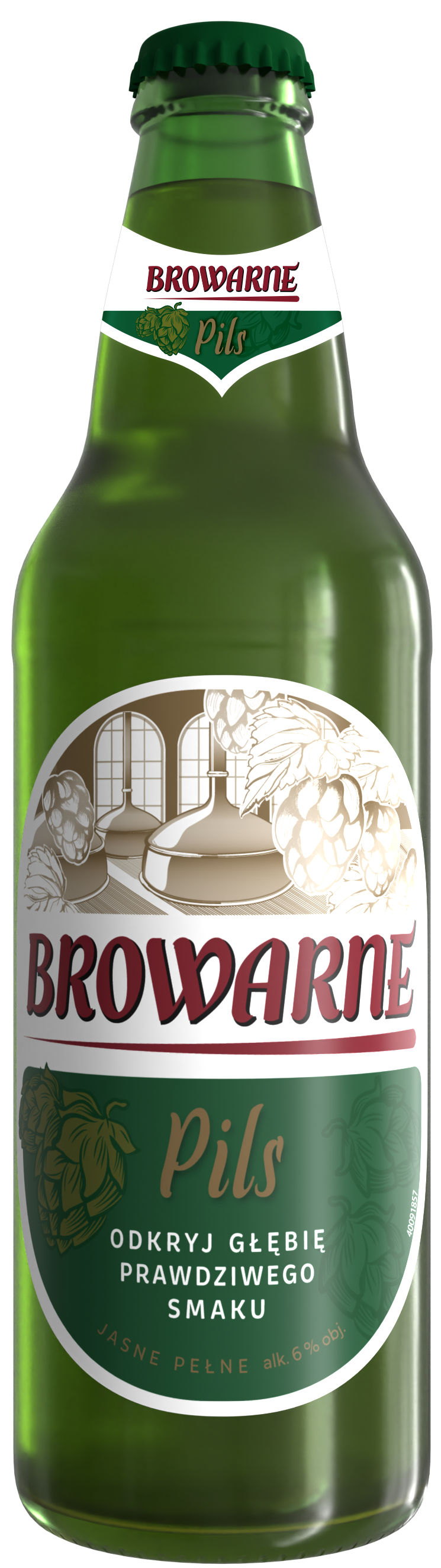 Piwo Browarne pils 0,5l 6% but. bzzw. widok główny