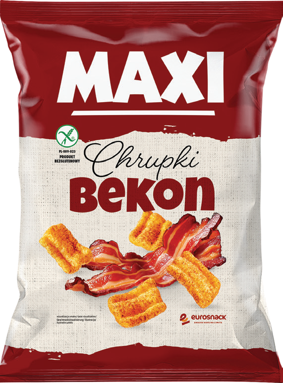 Chrupki Maxi o smaku bekonowym Eurosnack 130g widok główny