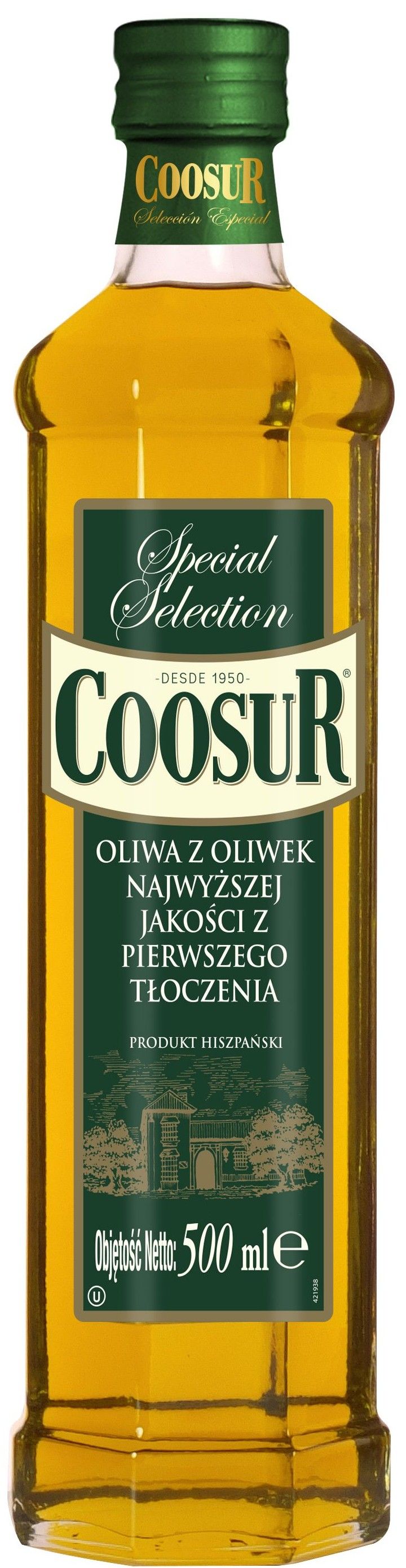 Oliwa z oliwek extra virgin Coosur 0,5l widok 1