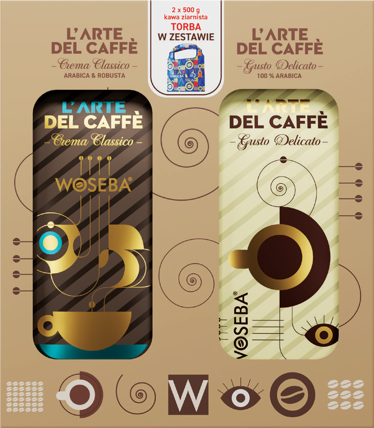 Zestaw kaw ziarnistych L'Arte Woseba 2x500g +torba widok 1