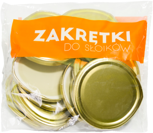 Zakrętki do słoików fi 82 6-zaczepowe złote 12szt widok 1