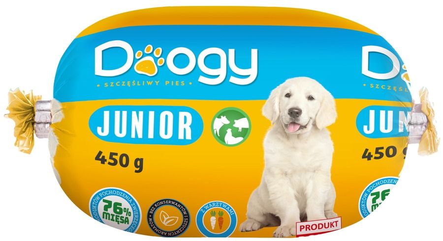 Karma dla psa mokra drób wiep woł Doogy jun. 450g widok 1