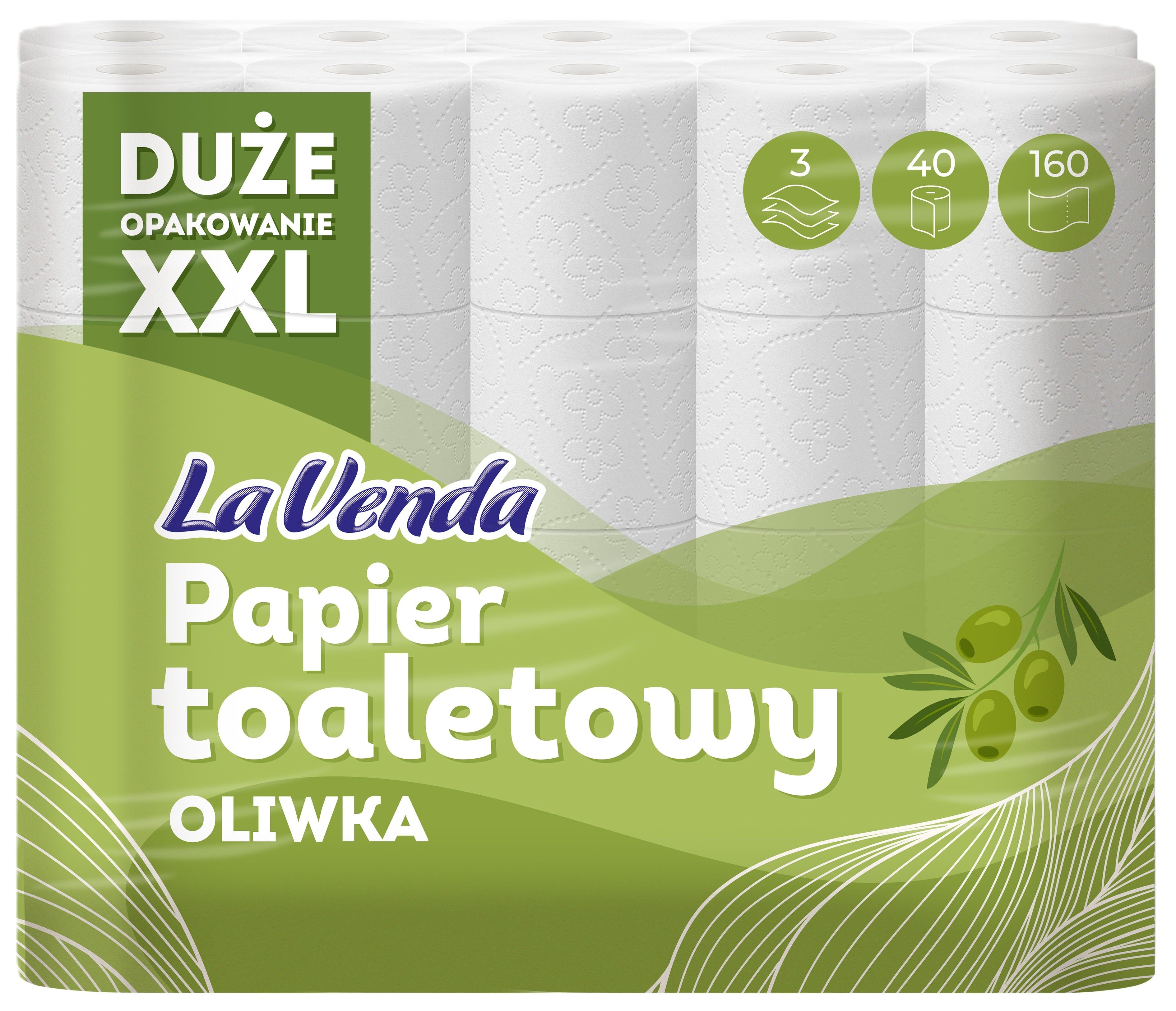 Papier toalet. oliwkowy Lavenda A40 3W 160l widok 1