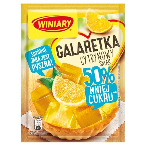 Galaretka cytrynowa 50% mniej cukru Winiary 39g widok 1