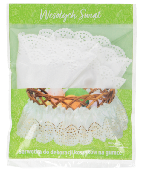 Serwetka do dekoracji koszyków na gumce mix WN26 widok 1