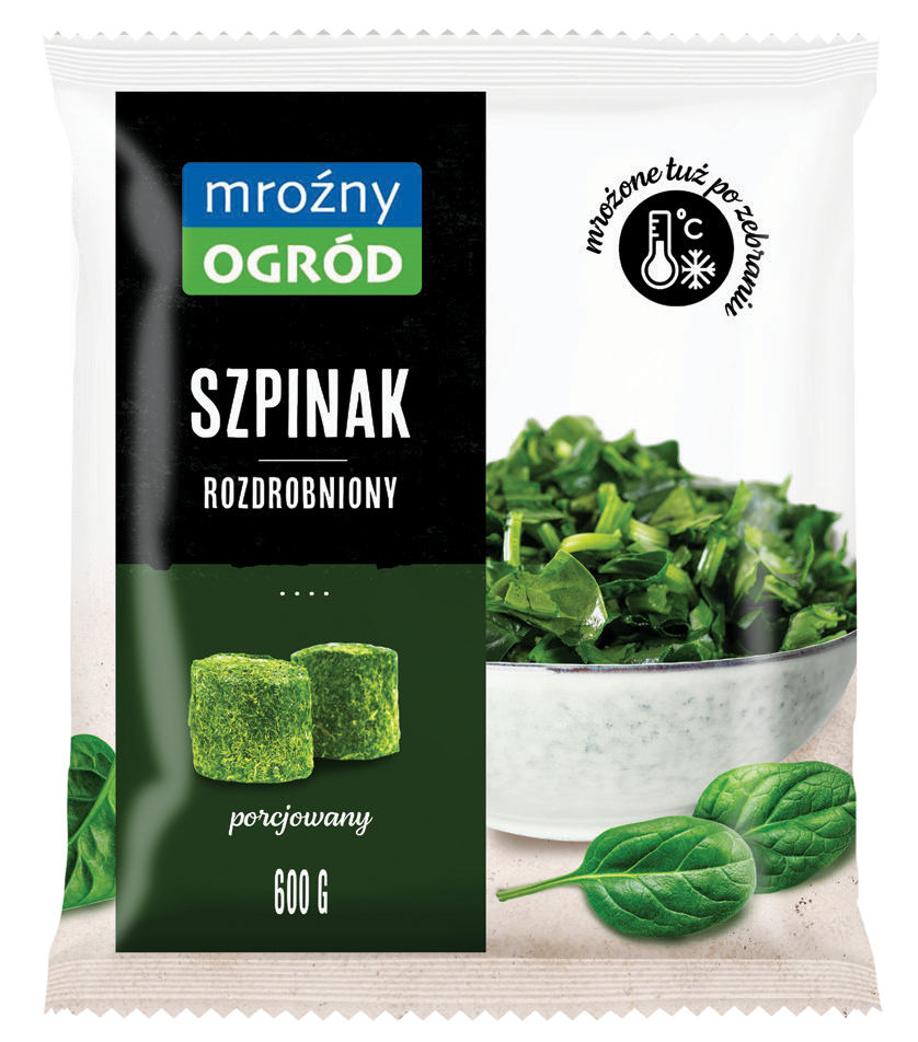 Szpinak rozdrobniony porcj. Mroźny Ogród 600g widok główny