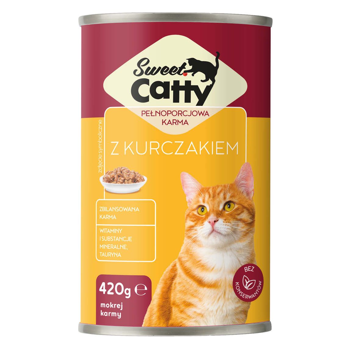 Karma dla kota mokra z kurczakiem Sweet Catty 420g widok główny
