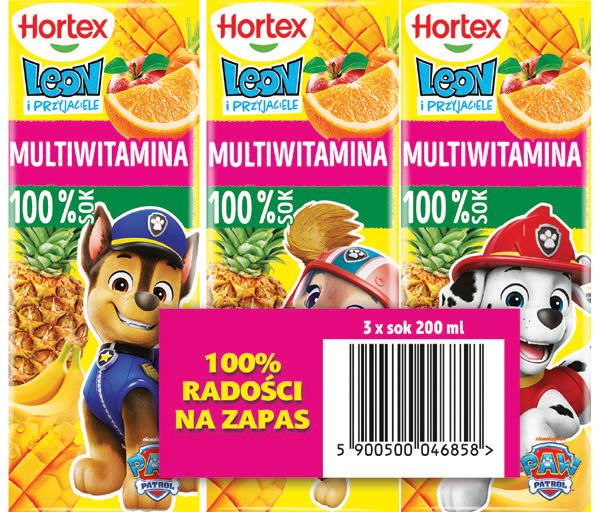 Sok multiwitamina Psi Patrol Hortex 3x200ml widok 1