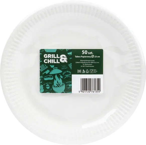 Talerze papierowe Grill&Chill 23cm 50szt widok główny 
