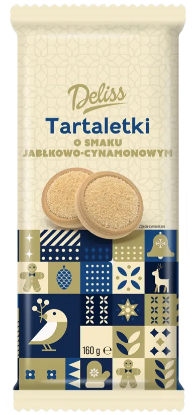 Ciastka tartaletki jabłko cynamon Deliss 160g widok 1