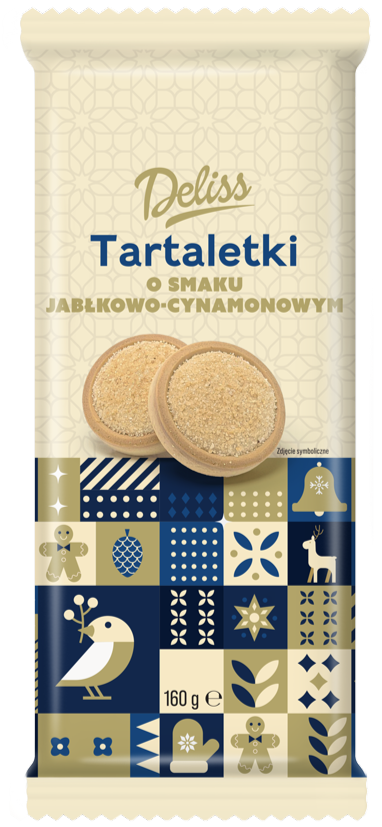 Ciastka tartaletki jabłko cynamon Deliss 160g widok 1