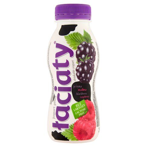 Jogurt pitny bez laktozy jeży malina Łaciaty 250ml widok 2