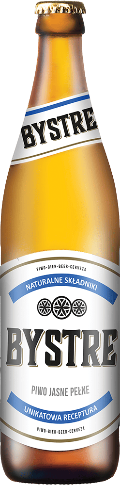 Piwo Bystre jasne pełne 0,5l 5% but. bzzw. widok 1