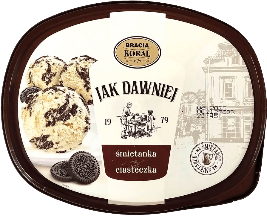 Lody Jak Dawniej śmiet. z ciasteczkami Koral 0,9l widok główny