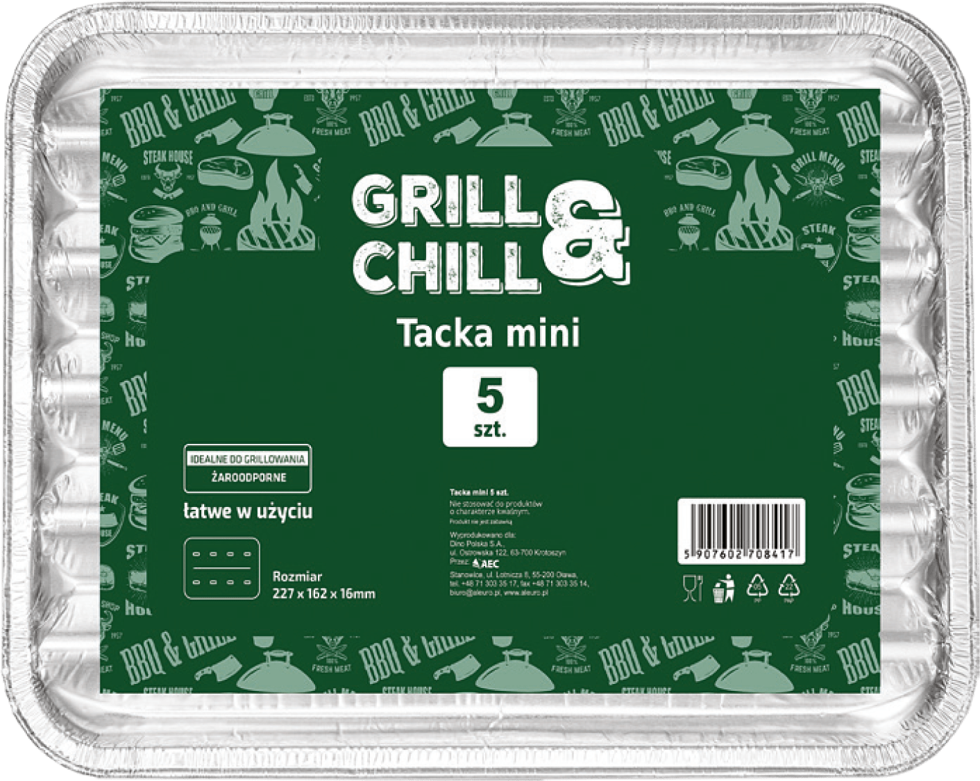 Tacki aluminiowe mini Grill&Chill 5szt widok główny 