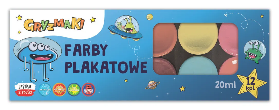 Farby Plakatowe Standard Gryzmaki 12x20ml Sz25 widok 1