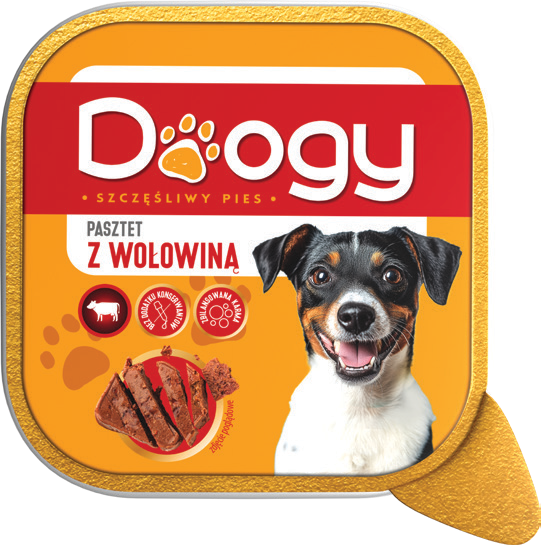 Zdjęcie produktu - Karma dla psa pasztet z wołowiną Doogy 300g