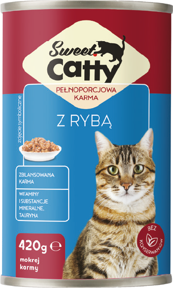 Karma dla kota mokra z rybą Sweet Catty 420g widok główny