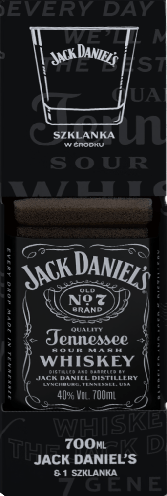 Whiskey Jack Daniel's 0,7l 40% + szklanka widok 1