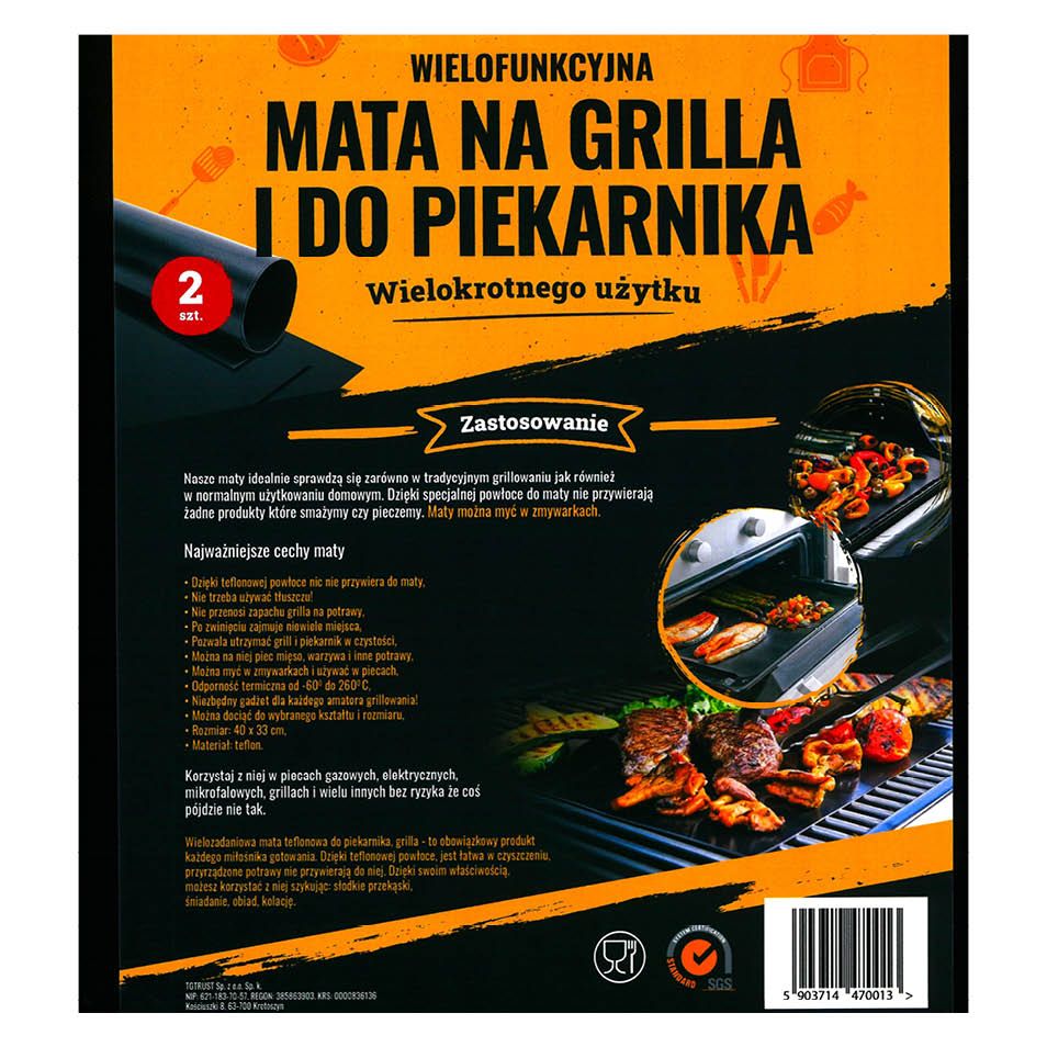 Mata na grilla i do piekarnika 40x33cm 2szt widok 1
