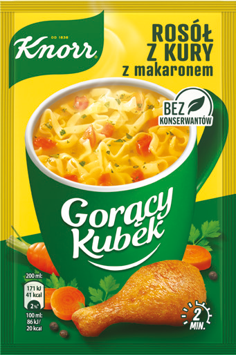Zupa Gorący Kubek rosół z kury z makar. Knorr 12g widok 1