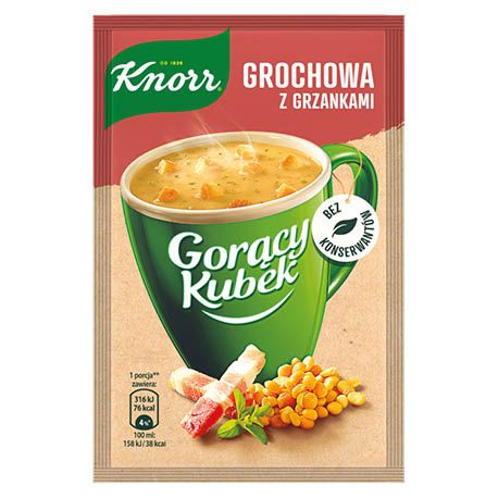 Zupa Gorący Kubek grochowa z grzankami Knorr 21g widok 1