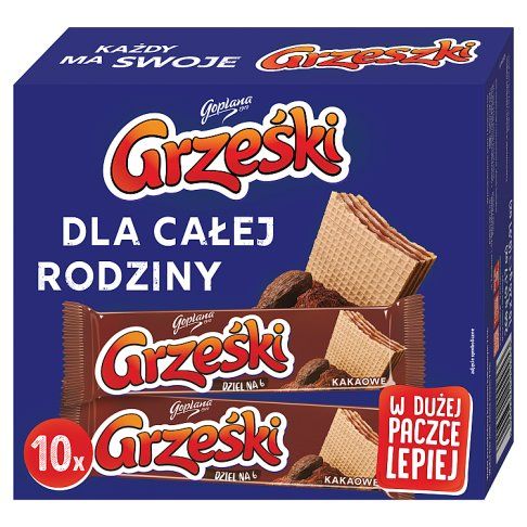 Wafle Grześki kakaowe 10x26g widok 2